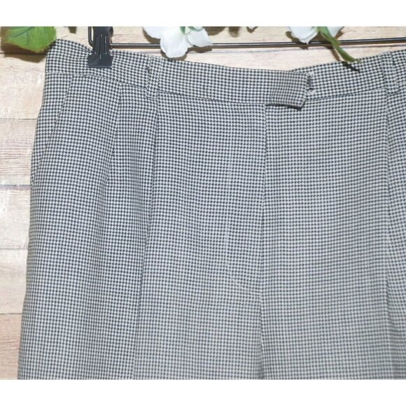 Vintage Woolmark Houndstooth Lined Pleated Wool Pants Women 16 RAFAELLA Career - Picture 3 of 11